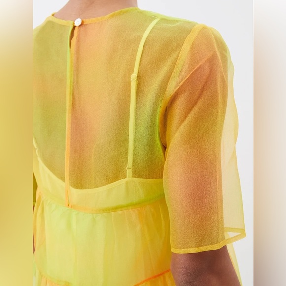 🌺🎉HP🎉🌺 NWT Staud Hyacinth Organza Tiered Maxi Dress Multi Sunray - Picture 6 of 16